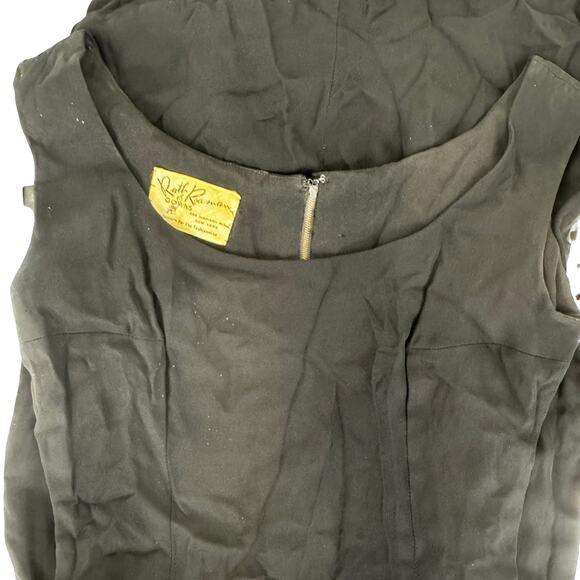 1950s Ruth Roaman Sheath Dress – Black Crepe Over Satin, Madison Ave Label - Picture 14 of 16